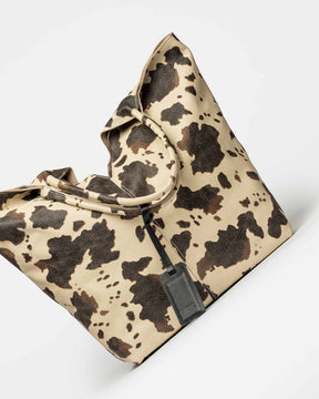 Bolso Loto En Cuero Grabado Vaca