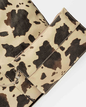 Bolso Loto En Cuero Grabado Vaca