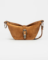 Bandolera Bambu en cuero gamuza