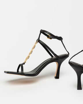 Sandalia alta Goldie en cuero liso